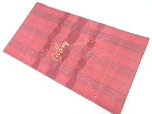 未使用品　 紗 縞に花模様織出し名古屋帯